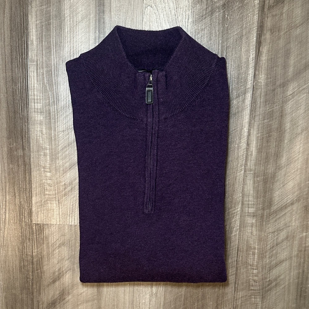 Jos. A. Bank Traveller Deep Purple Quarter Zip Pullover Sweater - 2XLT